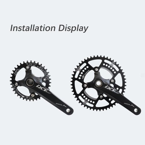 DJC Bike Chainring 104BCD Round 30t 32t 34t 36t 38t 40t 42t 44t 46t 48t 50t 52t Tooth Narrow Wide 7/8/9/10/11/12 Speed Ultralight MTB Mountain Bike 104 BCD Chainwheel,01# Round Black,42T