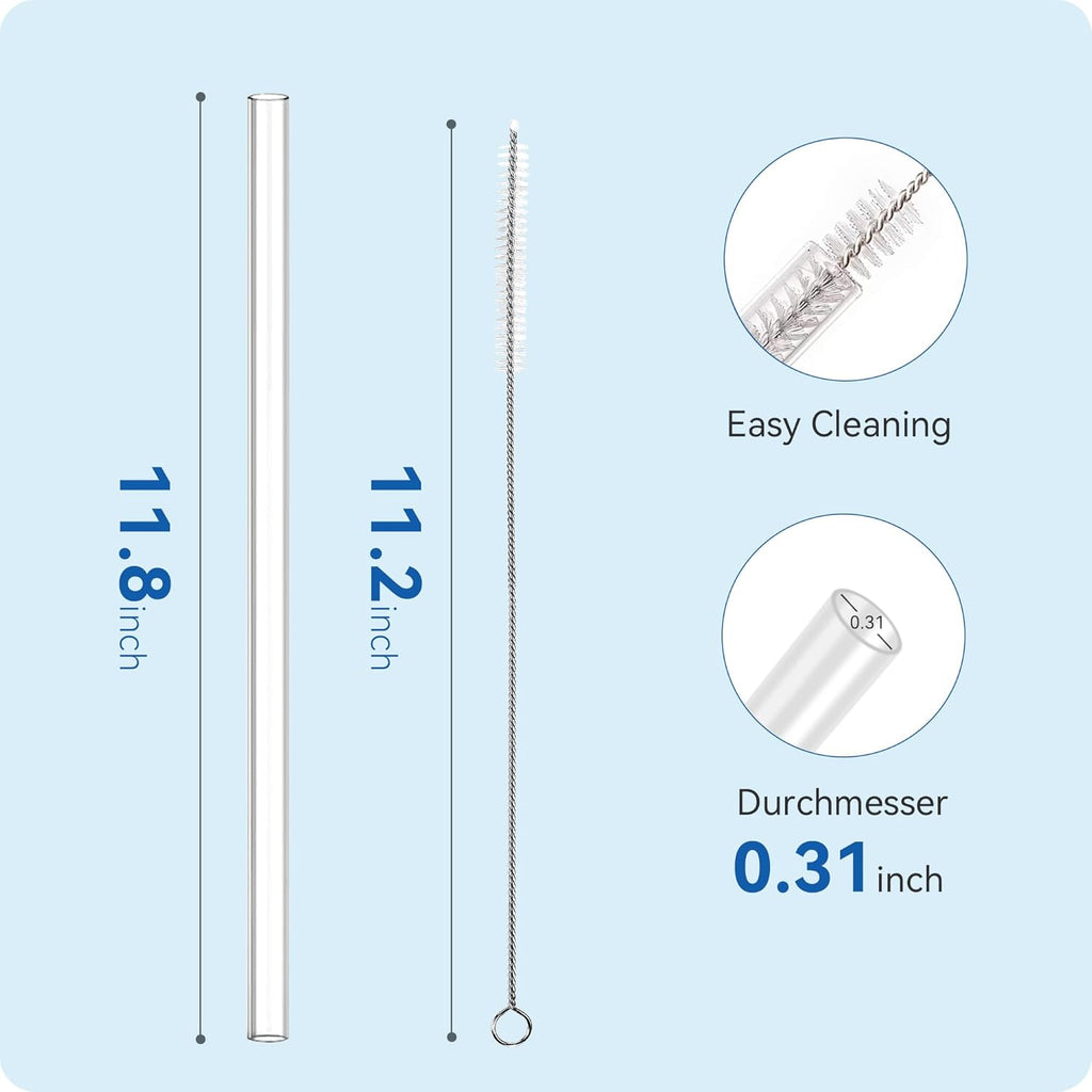 Owala Tritan Reusable Straws - 4-Pack Long Drinking Straws with Brushes for 40 oz Tumblers