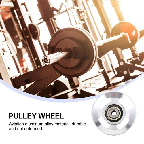 balacoo 12 Pack Aluminum Alloy Gym Pulley Wheels - 3.46 Inch Universal Cable Machine Replacement Parts - Silent Bearing Equipment Rollers for Home Gym & Workout Systems (Silver)
