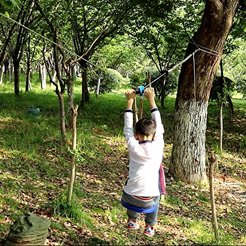 X XBEN 98FT Backyard Zip Line Kit for Kids & Adults - Safe Outdoor Fun