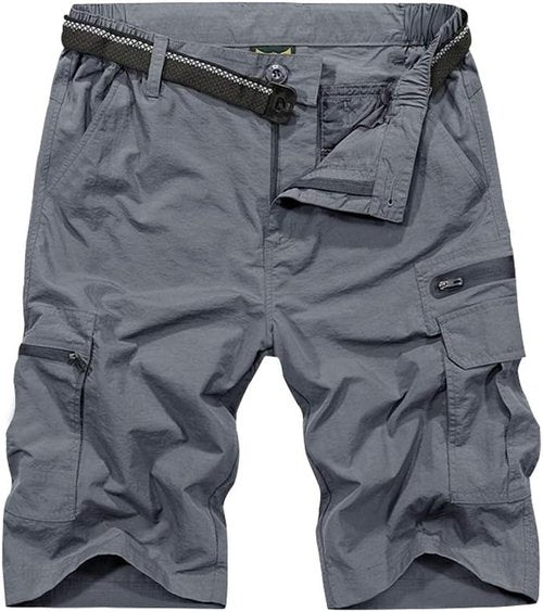 Jessie Kidden Men's Lightweight Water-Resistant Fishing & Hiking Shorts - Expandable Waist, Quick Dry