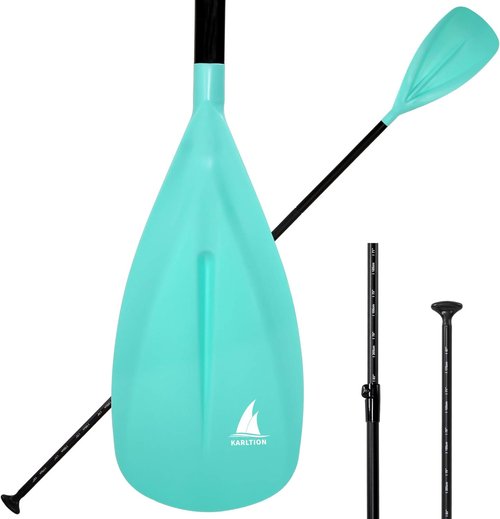 Karltion SUP Paddle - Adjustable 3-Piece Aluminum Paddle with Fiberglass Blade for Water Sports