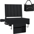 Aliphon Stadium Seat - Padded Bleacher Chair with Back Support & Cup Holder | Portable Black (1pc)