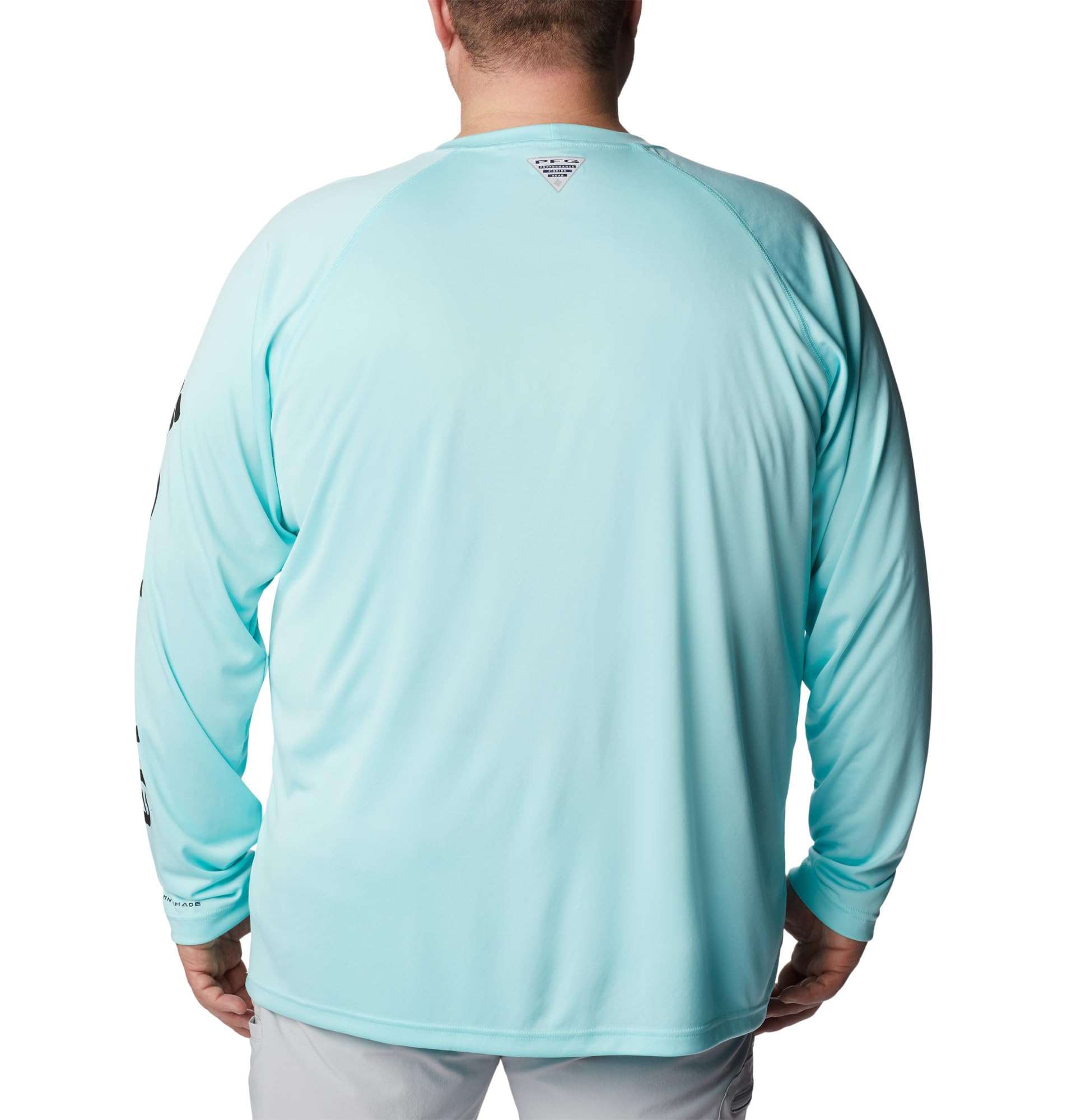 Columbia Men's PFG Terminal Tackle Long Sleeve Fishing Shirt, Gulf Stream/Black Logo, 2X Tall
