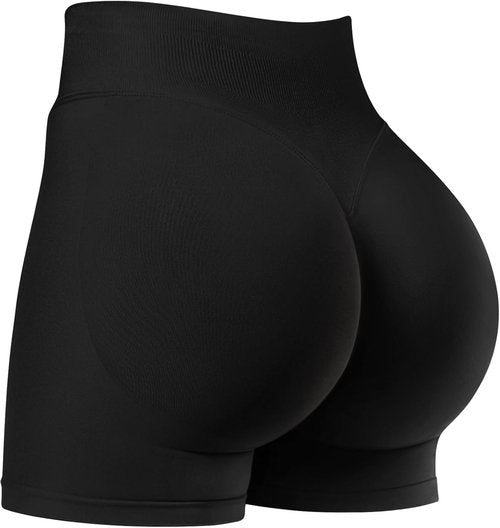 Kepblom High-Waisted Butt-Lifting Gym Shorts for Women - Seamless Spandex Yoga & Biker Shorts