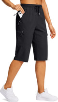 SANTINY Women's 15" Long Hiking Cargo Shorts - Lightweight, Quick-Dry with 5 Zipper Pockets