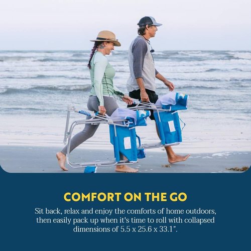 GCI Outdoor Beach Rocker Chair - Portable Folding Design in Saybrook Blue for Ultimate Comfort