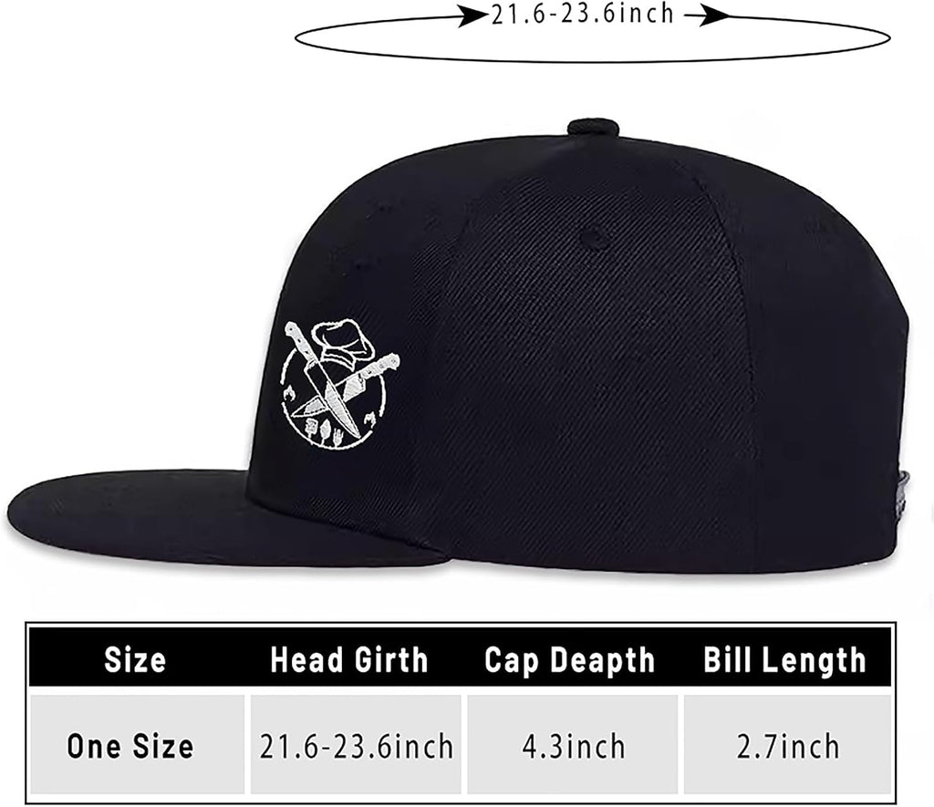 Skiennix Skull Baseball Cap - Embroidered Flat Bill Snapback Hat for Men & Women - Black Trucker Style