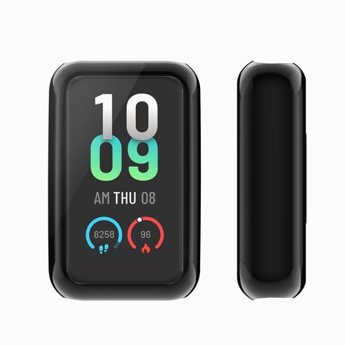 kwmobile Case Compatible with Amazfit Band 7 Case - 2X TPU Silicone Fitness Tracker Cover - Transparent/Rose Gold