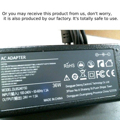 Janboo 24V Scooter Battery Charger Compatible for Razor E100 E200 E200S E175 E300 E300S E125 E150 E500 PR200 E225S E325S MX350 MX400 Dirt Bike, Dirt Rocket, Pocket Mod, Sports Mod Power Supply Cord