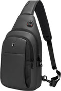 Skiennix Anti-Theft Sling Bag - Water Resistant Crossbody Backpack | Fits iPad Mini & Switch 2 - Black, Medium