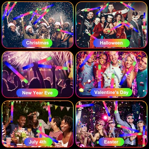 118PCS Foam Glow Sticks Party Pack - Colorful Flashing Light Up Foam Sticks for Weddings Halloween Christmas Events - Variation of THIS listing