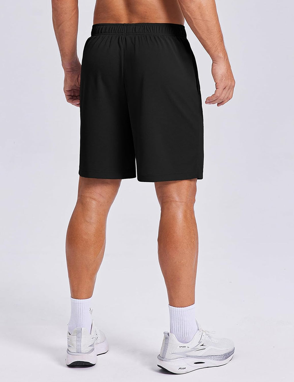 PINSPARK Men's 7 Inch Athletic Gym Shorts - Breathable Quick-Dry Running Shorts with Zipper Pockets