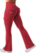 YEOREO CoreFlex Women's High-Waisted Flare Leggings - Hidden Pockets, No Front Seam, Comfortable Fit