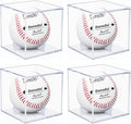 Skiennix Baseball Display Case - UV Protected Acrylic Holder for Official Size Baseballs - 4 Pack