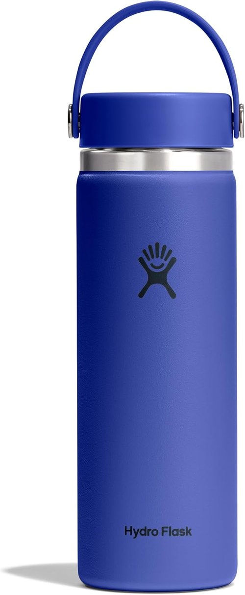 Hydro Flask Water Bottle - Insulated Stainless Steel | 20 Oz Wide Mouth Flex Lid in Capri Blue