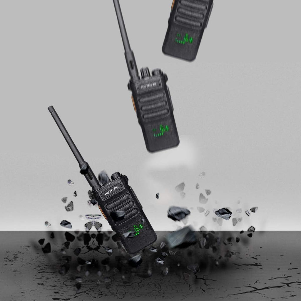 Retevis RT86 Emergency Two Way Radios Long Range, Professional 2 Way Radios, 2600mAh Rechargeable, USB, Flashlight, Shatterproof Display, Durable Walkie Talkies for Snowstorm Off-Roading Farm(2 Pack)