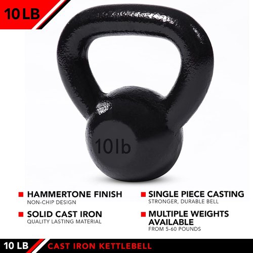 JFIT Kettlebell Weights - Durable Cast Iron Design for Strength Training | Multiple Weights Available