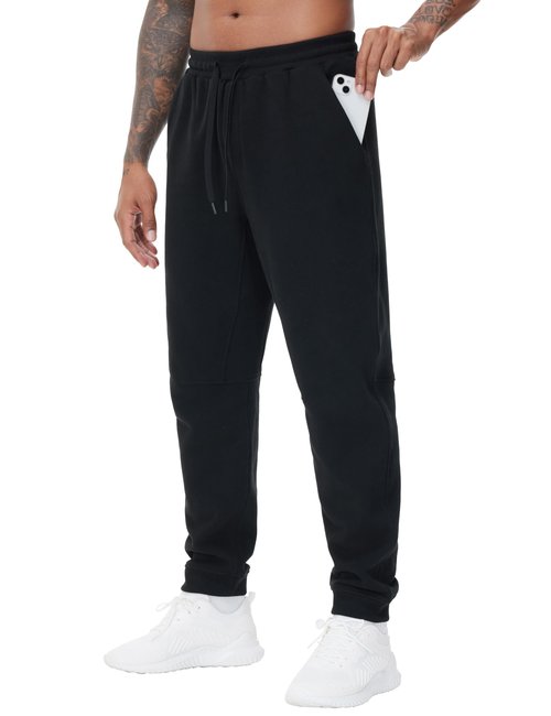 THE GYM PEOPLE Men's Fleece Workout Sweatpants Drawstring Tapered Running Lounge Jogger Pants with Pockets