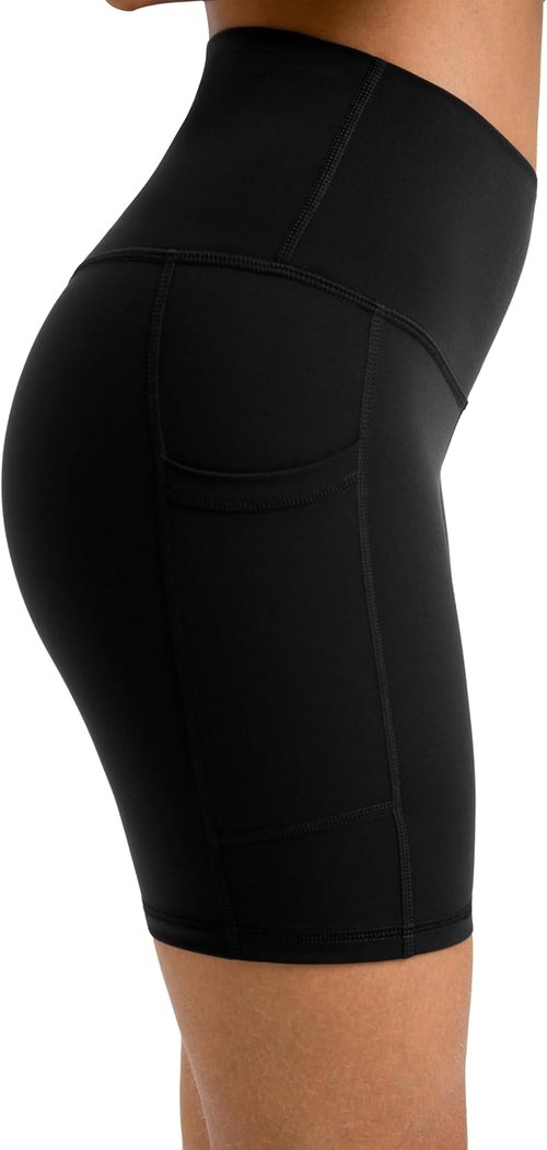 Colorfulkoala Women's High Waisted Biker Shorts - Tummy Control with Pockets | 6" Inseam Yoga Shorts