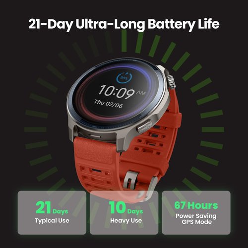 Amazfit Balance 2 Smart Watch - 47mm AMOLED Display, Dual Band GPS, 21-Day Battery Life | Heart Rate & Sleep Tracking