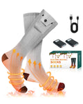 Zoomsnail Electric Heated Socks, 3 Heating Settings Washable Heated Sock for Fishing Skiing Hiking Skating, Valentine's Day Gifts, 5000mAh Rechargeable Electric Socks for Men Women
