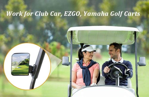10L0L Universal Golf Cart Mirrors Folding Side Mirror and Rear View Mirror for Club Car EZGO Yamaha, 16.5" Extra Wide Panoramic Golf Cart Mirrors Combo Pack