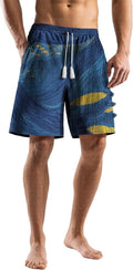 Domirica Men's Casual Hawaiian Shorts - Breathable Quick-Dry Wide Leg Beachwear | Summer Style
