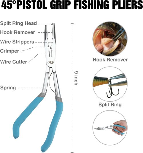 Mossy Oak Fishing Tools Kit - Multifunctional Fishing Plier & Lip Gripper | Saltwater Resistant Accessories