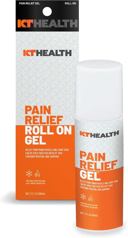 KT Tape Pain Relief Gel - Time-Released Topical Solution for Back Pain, Sciatica & Arthritis | 3.0 oz Roll-On