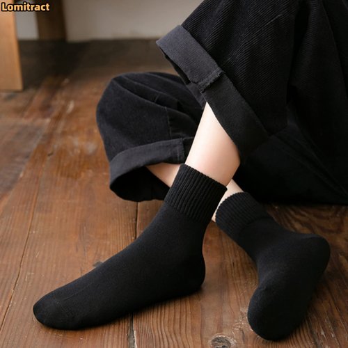 Lomitract Black Bamboo Cotton Mid Calf Socks for Women, Crew Length Athletic Sport Sox with Aesthetic Design, Medium Weight All-Season Hiking Running, Perfect with Boots, Sneakers & Ankle Shoes