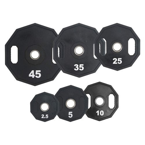 Fitness First Urethane Grip Weight Plate 2.5-45 lbs, Black (F1RGWP 5 LBS)