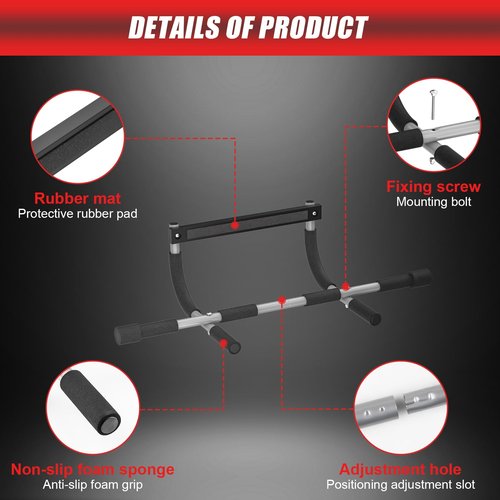 Esakoya Pull Up Bar for Doorway, Portable Pull-up Bar for Strength Training, Body Fitness Workout Bar With Thickened Steel, Indoor Chin-Up Bar&Upper Body Workout Bar Fitness Trainer for Home and Gym
