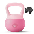 Soft Kettlebell - Cushioned Impact-Resistant Base and Anti-Slip, Kettle bell Anti-Slip Grip Weight for Home Workouts, Safe Strength Training Kettlebells Sets for Women & Men, With Non-slip Gloves (Pink, 10 LB)