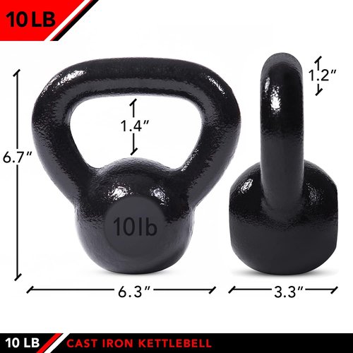 JFIT Kettlebell Weights - Durable Cast Iron Design for Strength Training | Multiple Weights Available