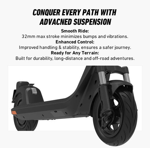 NIU Electric Scooter - KQi 1PRO 100/200 Series E-Scooter with Suspension, 500-700W Power, 15-20 MPH