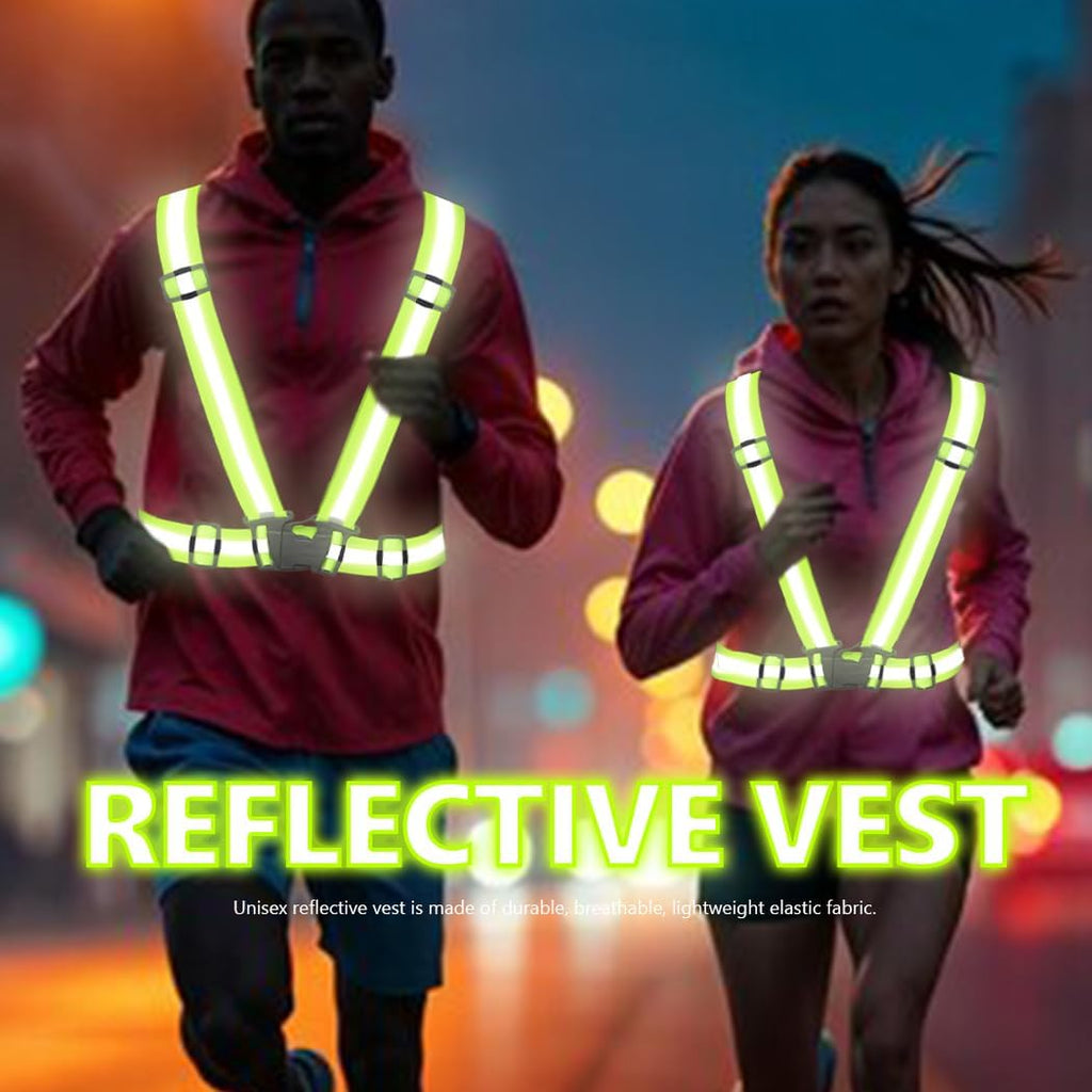 Skiennix Reflective Safety Vest - High Visibility Gear with Adjustable Straps for Running & Cycling