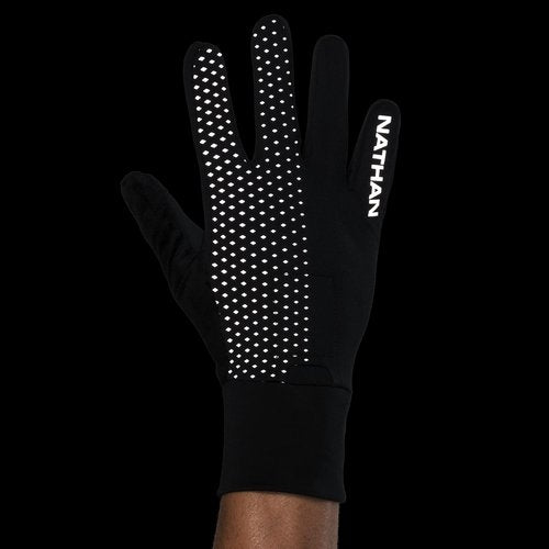 Nathan, HyperNight Reflective Glove, Black/Geo Print, X-Small