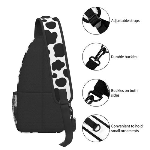 BCQJNB Cow Print Sling Backpack Crossbody Shoulder Bag Travel Hiking Daypack Gifts