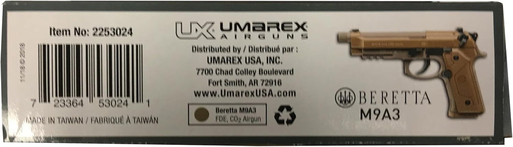 Umarex Beretta M9A3 Blowback Air Pistol - Full-Auto .177 Caliber BB Gun for Realistic Shooting Experience
