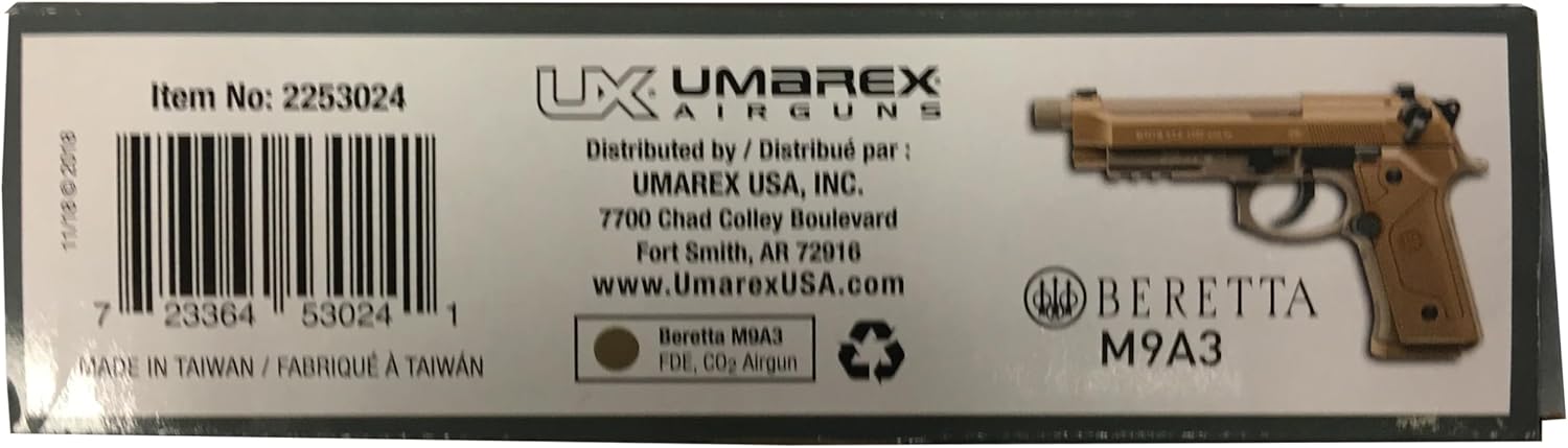 Umarex Beretta M9A3 Blowback Air Pistol - Full-Auto .177 Caliber BB Gun for Realistic Shooting Experience