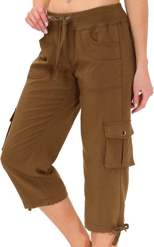 MoFiz Women's Capri Pants - Lightweight Casual Capris with Pockets for Hiking | Loose Fit & Dressy