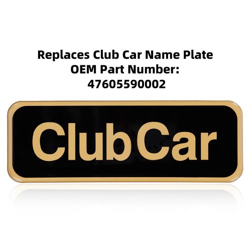 Roykaw Golf Cart Emblem, Tempo Name Plate, Golf Cart Logo Badge Emblem Compatible with Club Car Tempo Gas & Electric, OEM# 47605590001, 7.72‘’x 2.68’’