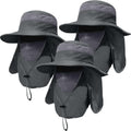 Skiennix Men's Outdoor Fishing Hat - UPF 50+ Sun Protection with Face Neck Flap | 3 Pack