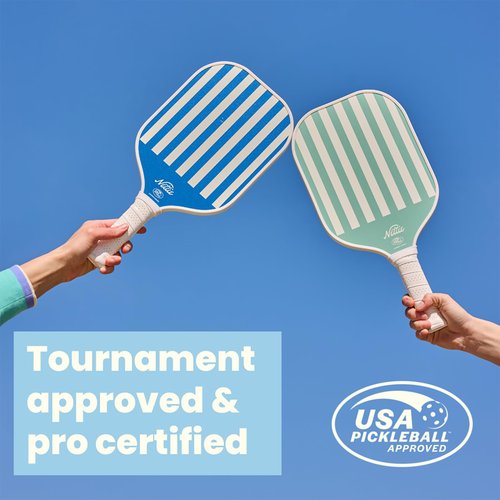 Nettie Pickleball Paddles, USAPA Approved Lightweight Durable Pickle Ball Paddle, Fiberglass Pickleball Racket Gift for Women Men Adults (Red)