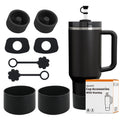 SALUOKE Stanley Cup Accessories 8 Pcs, Including 2 Straw Cover Cap, 2 Square Spill Stopper, 2 Round Leak Stopper, 2 Pcs Silicone Boot for Stanley Cup 2.0 40/30oz/Tumbler (Transparent Blue)