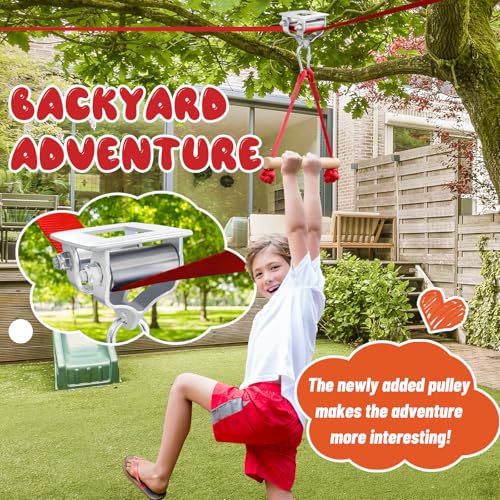 60ft Ninja Warrior Obstacle Course for Kids with Accessories & Tree Protectors
