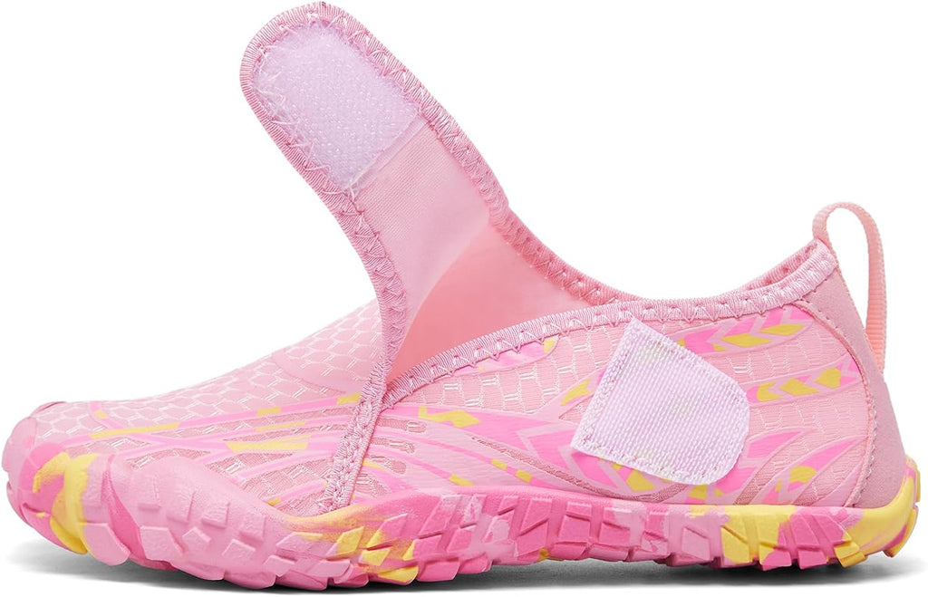 Skiennix Kids Water Shoes - Quick Dry Non-Slip Aqua Socks | Easy On Swim Shoes for Boys & Girls