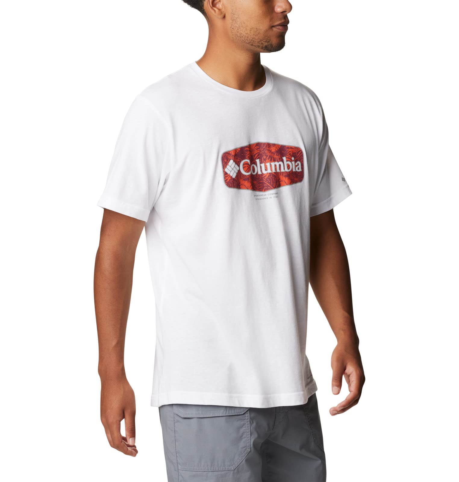 Columbia Men's Thistletown Hills Graphic Short Sleeve, White/Wanderland Graphic, X-Large