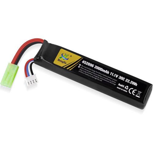 Crazepony 11.1V Airsoft Battery Rechargeable 3S LiPo 2000mAh 30C Hobby Battery with Mini Tamiya & JST XH Connector for Airsoft Model Rifle RC Car Drone